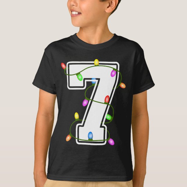 T-shirt Number 7 7th Birthday Boy Christmas Happy Birthday (Devant)