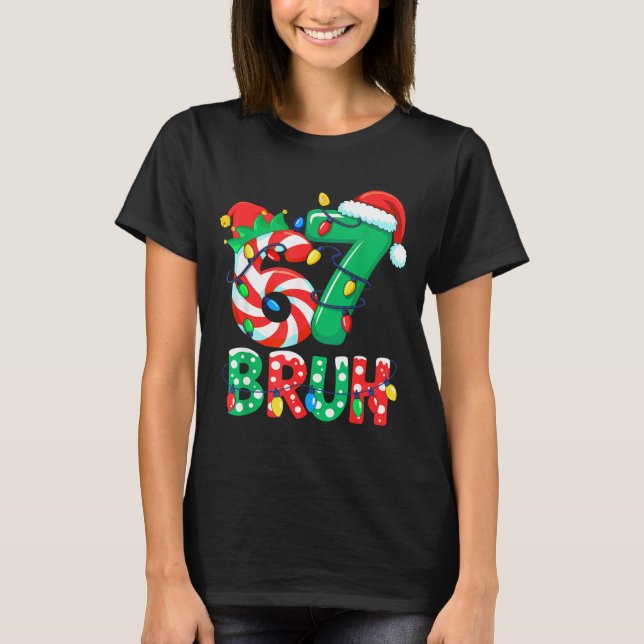 T-shirt Number 7 Funny Meme Saying 6 7 Six Seven Christmas (Devant)