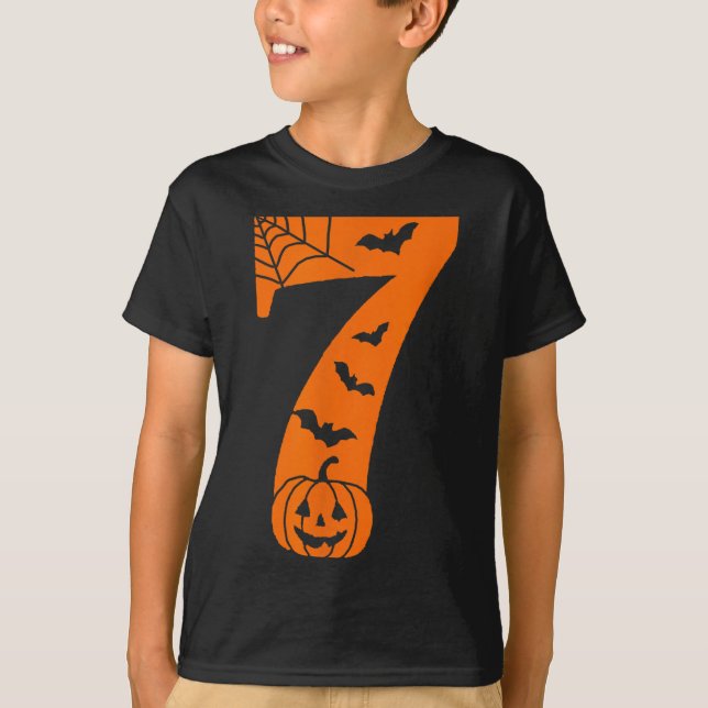 T-shirt Number 7 Funny Meme Saying 6 7 Six Seven Halloween (Devant)