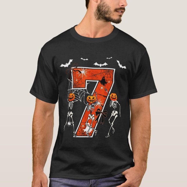 T-shirt Number 7 Six Seven Meme 6 7 Halloween Dancing Skel (Devant)