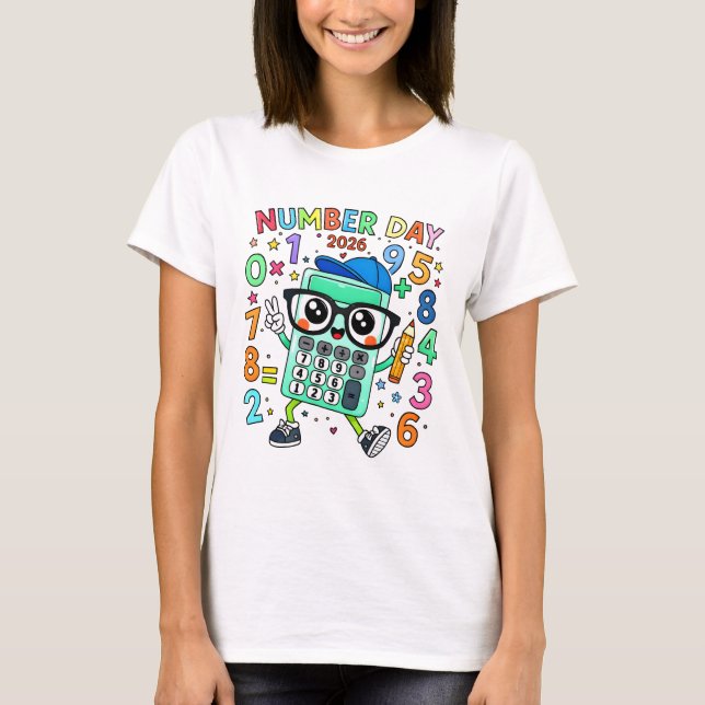 T-shirt Number Day 2026 Cute Calculator Math T Shirt (Devant)