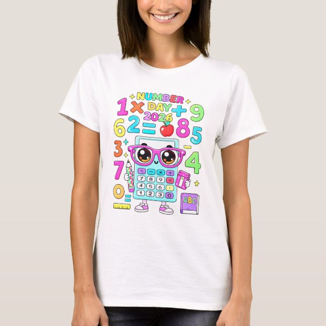 T-shirt Number Day Cute Calculator Math T Shirt (Devant)
