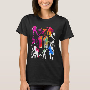 T-SHIRT NUMÉRO 11 ANS FOOTBALL 11ÈME ANNIVERSAIRE