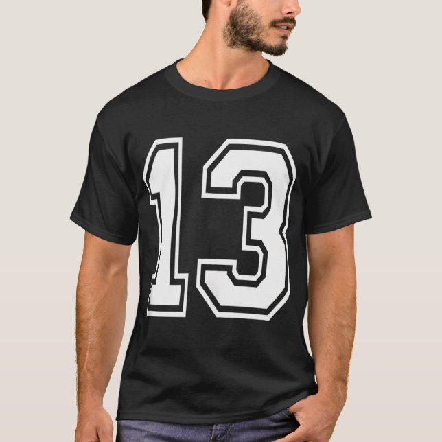 T-shirt Numéro 13 Anniversaire Cadeau Sports Joueur Équipe (Devant)