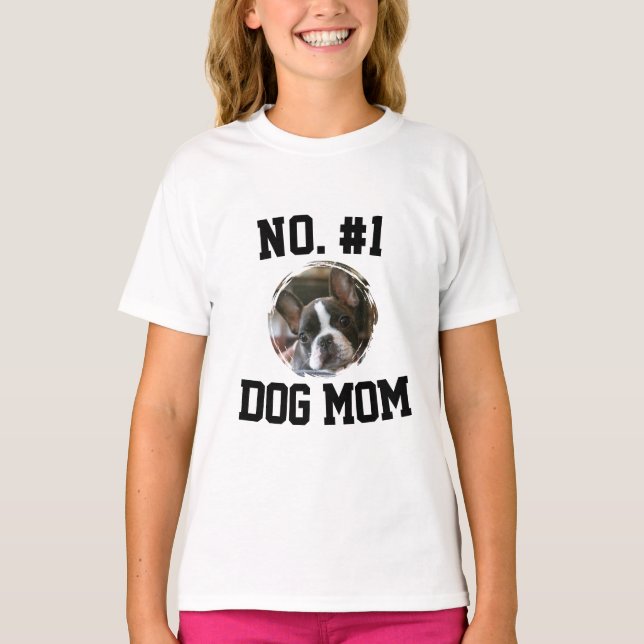 T-shirt Numéro 1 chien Maman Maman Fête des Mères Amateurs (Devant)