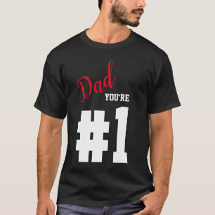 T-shirt Numéro 1 Papa Fête des pères Noir