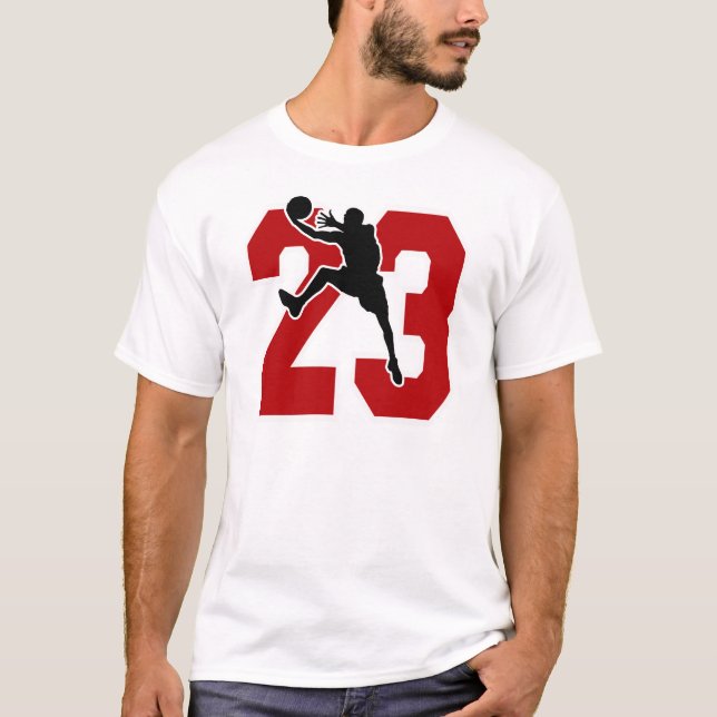 T-SHIRT NUMÉRO 23 AVEC LE JOUEUR DE BASKET (Devant)