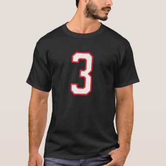 T-shirt Numéro 3 Trois Sports Jersey Blanc Rouge Anniversa