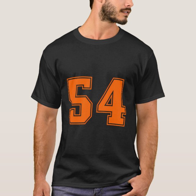 T-shirt Numéro 54 Orange Sports Jersey Lucky Numéro (Devant)