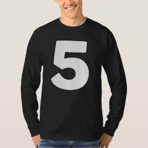 T-shirt Numéro 5 Cinq numéros de correspondance et lettres