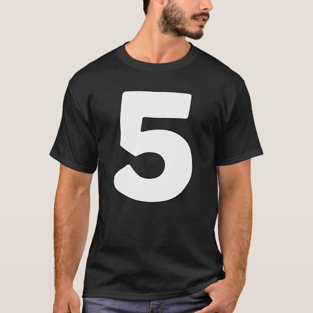 T-shirt Numéro 5 Cinq numéros de correspondance et lettres (Devant)