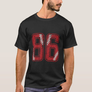 T-shirt Numéro #86 Distressed Baseball Jersey Numéro