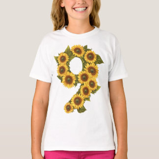 T-shirt Numéro 9 Thème Fleurs de soleil 9 ans Enfants Fill