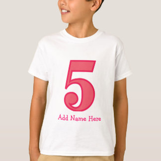 T-shirt Numéro cinq fille, Ajouter un nom ici