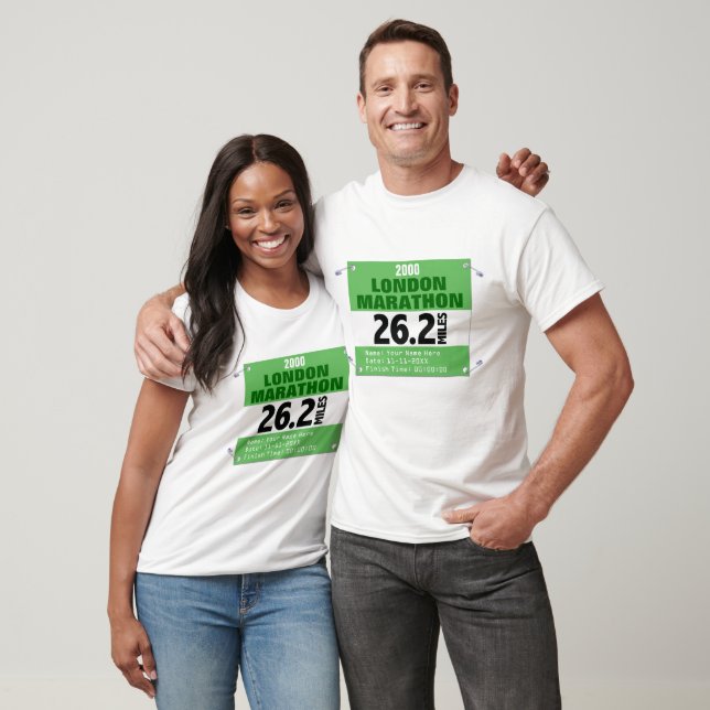 T-shirt Numéro De Course Du Marathon De Londres Personnali (Unisexe)