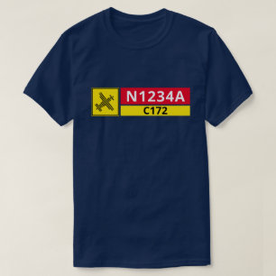 T-Shirt Numéro de l'avion de Signalisation de Pist