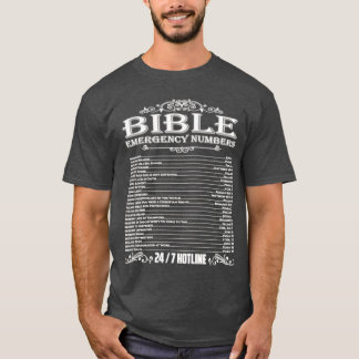 T-shirt Numéro de ligne téléphonique d'urgence de la Bible