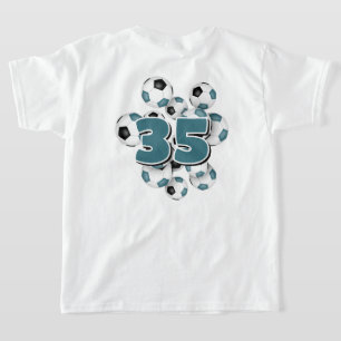 T-shirt numéro de maillot sur le groupe de balles de footb