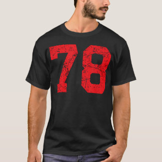 T-shirt Numéro d'équipe de sport en détresse rouge