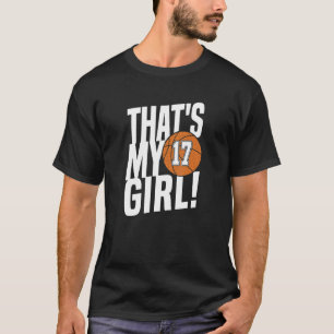 T-shirt Numéro Dix-sept c'est ma fille 17 Maman de basket