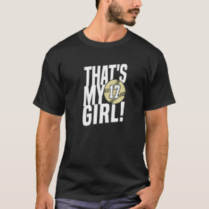 T-shirt Numéro dix-sept c'est ma fille 17 Maman de softbal