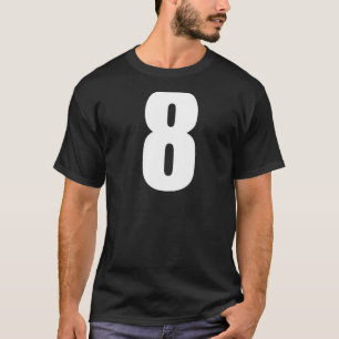 T-shirt Numéro Huit Numéros 8 Numéros blancs clairs Prime
