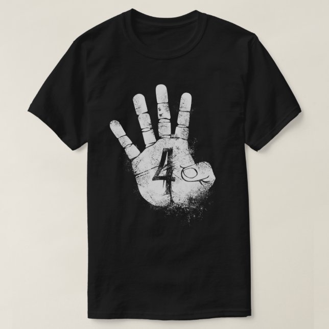 T-shirt NUMÉRO QUATRE 4 Façons fantastiques de dire Bonjou (Design devant)