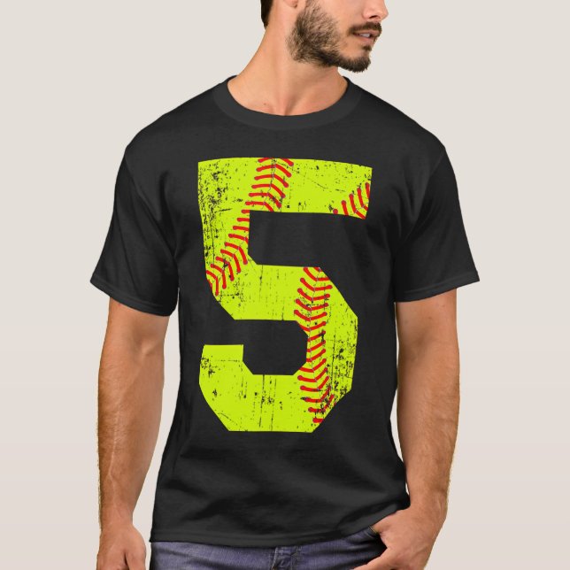 T-shirt Numéro Softball 5 Jersey (Devant)