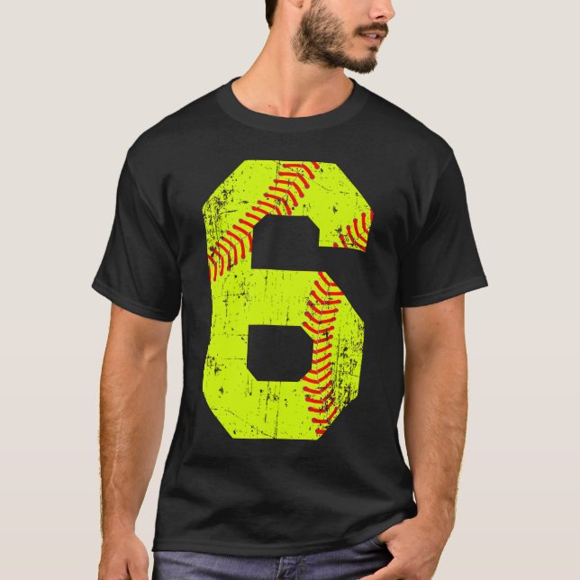 T-shirt Numéro Softball 6 Jersey (Devant)