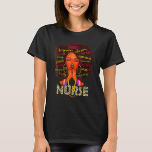 T-shirt Nurse Black Woman Magic Afro Melanin Queen Black H