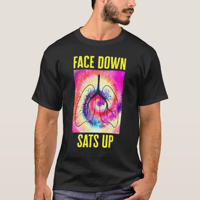 T-shirt Nurse Face Down Sats Up Lung Floral Health Care (Devant)