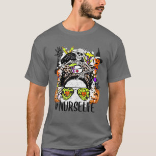 T-shirt Nurse Life Éffrayant Messy Halloween Infirmière Éf