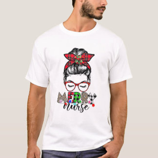 T-shirt Nurse Messy Bun Joyeux