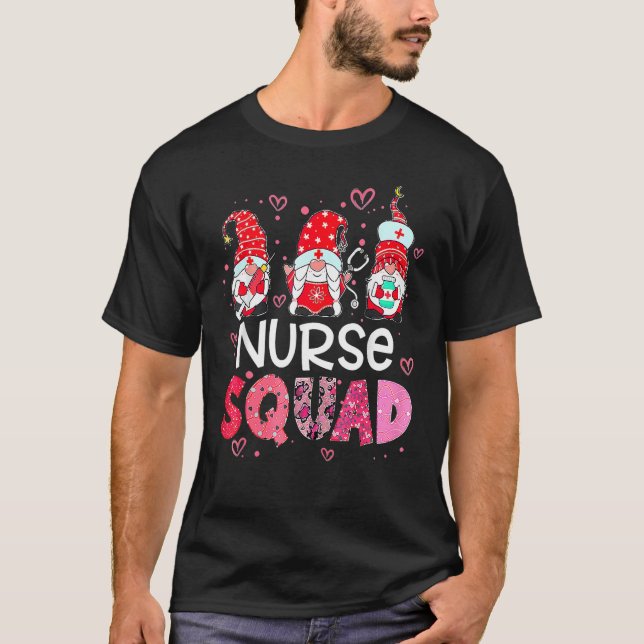 T-shirt Nurse Valentine Funny Valentines Day Cute Gnomes N (Devant)