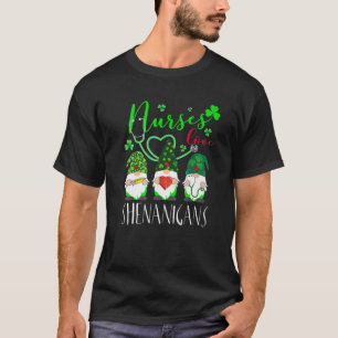 T-shirt Nurses Love Shenanigans Funny Gnomes Nurse St Patr
