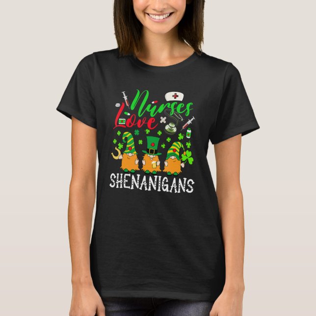 T-shirt Nurses Love Shenanigans Gnomes Nurse St Patricks D (Devant)
