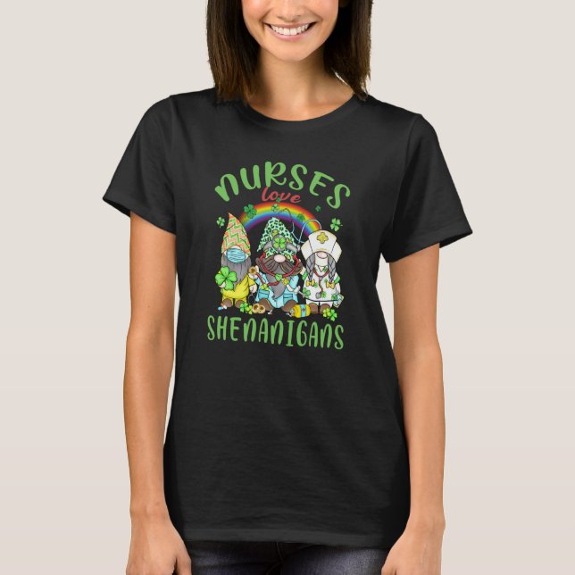 T-shirt Nurses Love Shenanigans St Patricks Day Gnomes Nur (Devant)