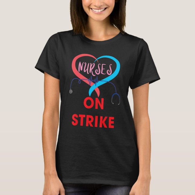 T-shirt Nurses On Strike Minnesota Patients Before Profits (Devant)