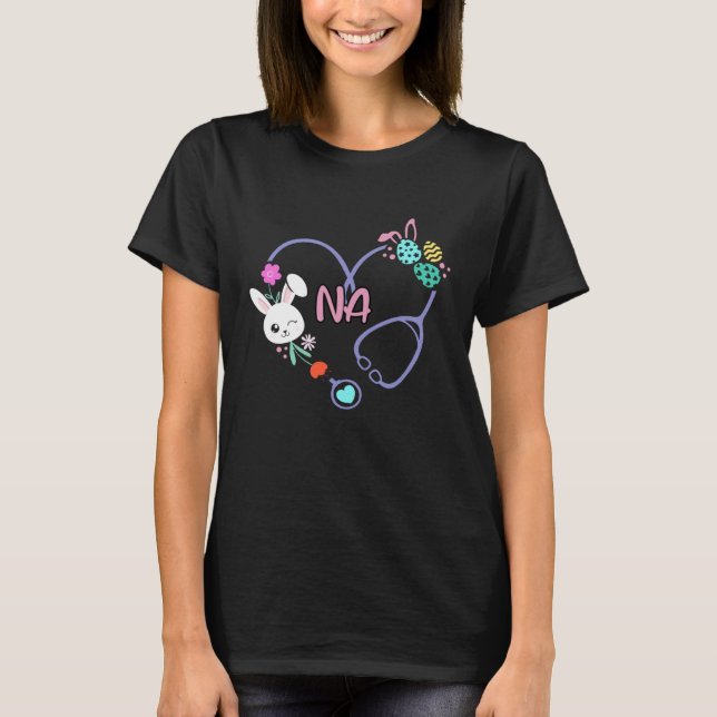 T-shirt Nursing School Bunny Nurse Easter Day NA (Devant)