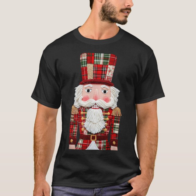 T-shirt Nutcracker Patchwork Merry Christmas Pajamas Men W (Devant)