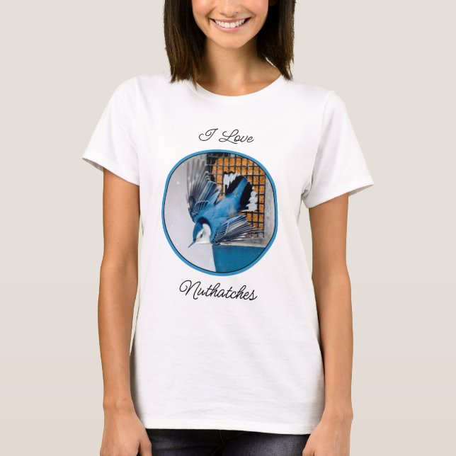 T-shirt Nuthatch à poitrine blanche en neige - Photo origi (Devant)