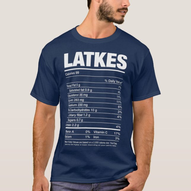 T-shirt Nutrition Facts Latts Jaunes Gîtes de nourriture (Devant)