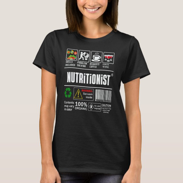 T-shirt Nutritionist Label Skills Problem Solving Coffee W (Devant)