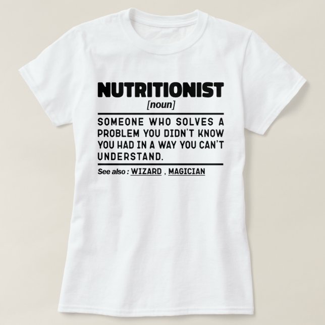 T-shirt Nutritionniste Noun Conseil de santé Cool de nutri (Design devant)