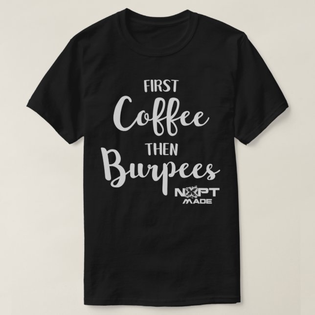 T-shirt NXPT Fitness Studio Premier café puis Burpees (Design devant)