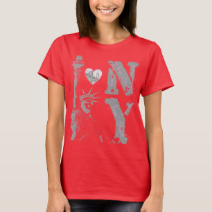 T-shirt NY New York, horizon, liberté pour des femmes et