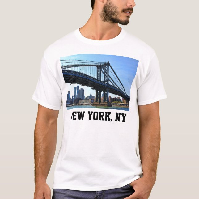 T-shirt NYC Skyline : Pont Manhattan #3 (Devant)