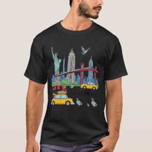 T-shirt NYC Souvenir New York City États-Unis Icônes Yello