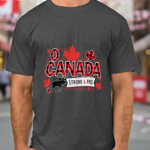 T-shirt O Canada Fort et Libre Moose ID1314