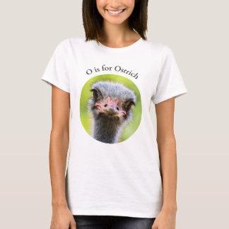 T-shirt O est pour Ostrich Gros plan Alphabet Oiseau sans 